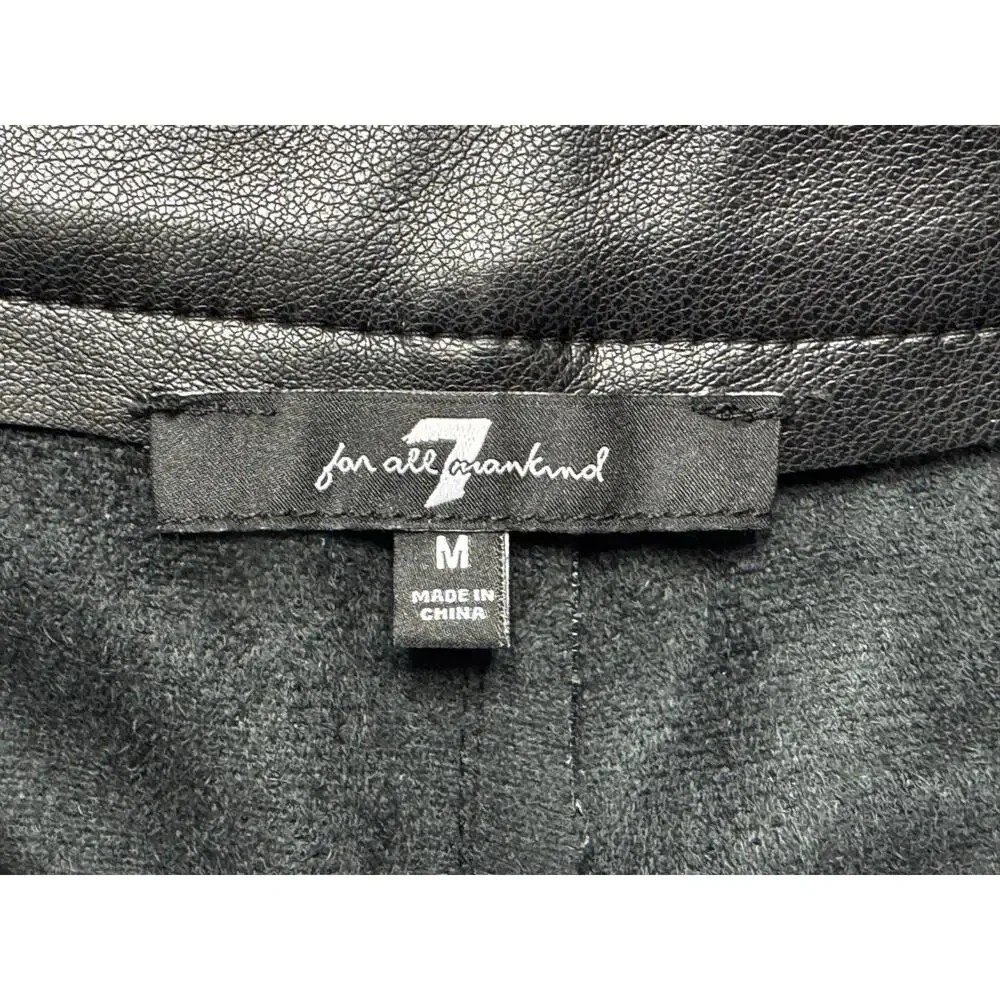 7 For All Mankind Women's Black Wide Leg Faux Leather Pants‎ - Size M (28x30)*